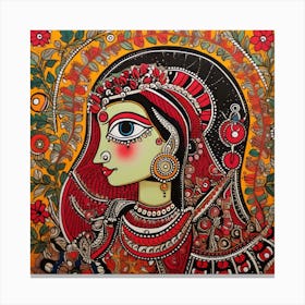 Indian Woman Painting Canvas Print