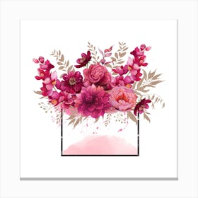 Pink Flowers In A Vase 1 Canvas Print