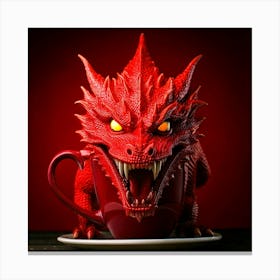 Firefly Angry, Red, Dragon, Glaring, Camera, Cup, Coffee, Fierce, Mythical, Creature, Intense, Fanta (3) Canvas Print