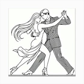 Line Art , Tango dance 3 Canvas Print