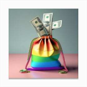 Rainbow Money Bag Canvas Print
