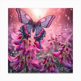 Butterfly In The Rain Canvas Print
