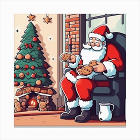 Santa Claus With Cookies 14 Canvas Print