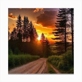 Sunset In The Forest 11 Canvas Print