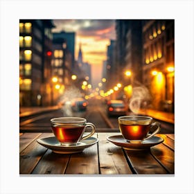 Coffee And Tea In The City Canvas Print