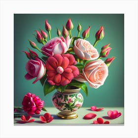 Flowers In A Vase Canvas Print