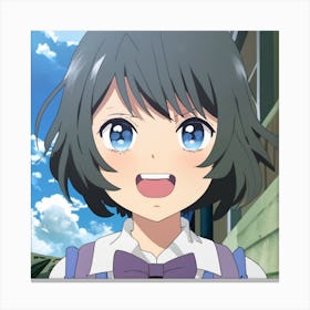 Anime Girl With Blue Eyes Canvas Print