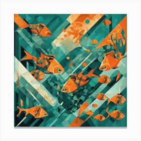 Essence Of Deep Sea Cubism Style Canvas Print