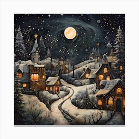 Stitched Retro Holiday Impressions Canvas Print