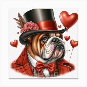 Bulldog Valentine 2 Stampe su tela