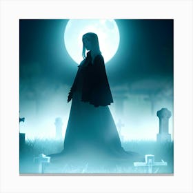 Ghost In The Cemetery Canvas Print