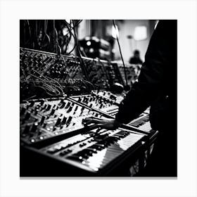 Black And White Synthesizer Canvas Print