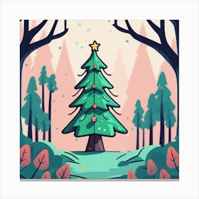 Christmas Tree In The Forest 106 Canvas Print