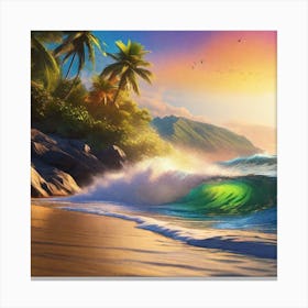 Sunset On The Beach 40 Canvas Print