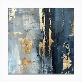 Gold And Blue Abstract Painting 11 Canvas Print