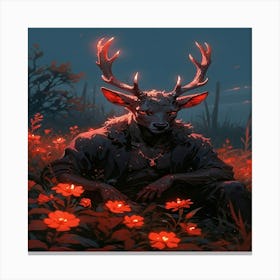 Default Graphic Novel Style Handsome Demon Deer Antlers Relaxi 0 Canvas Print
