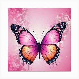 Pink Butterfly Wallpaper 1 Canvas Print