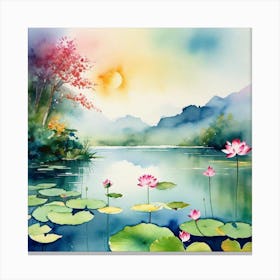 Lotus Flower Painting 5 Canvas Print