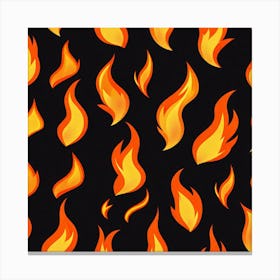 Flames On Black Background 45 Canvas Print