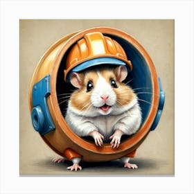 Hamster In A Hard Hat 1 Canvas Print