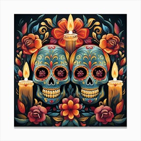 Day Of The Dead Skulls 2 Canvas Print