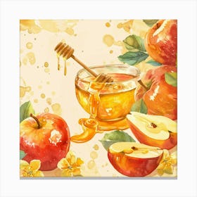 Rosh Hashanah Banner Texture With Apples And Hon 1718400529 1 Canvas Print