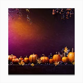 A Vibrant Digital Painting Of A Thanksgiving Themed Gradient Splash Radiating From A Corner On A Da (3) Canvas Print