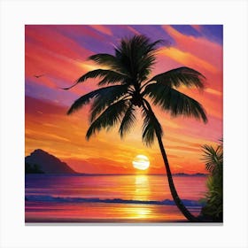 Sunset At The Beach 130 Canvas Print