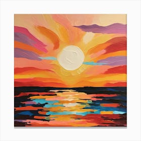 Sunset Over The Ocean 13 Canvas Print