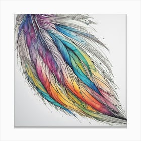 Rainbow Feathers 1 Canvas Print