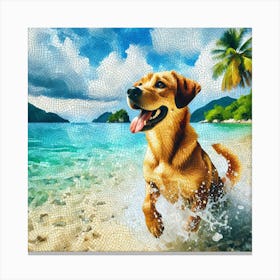 Dog On The Beach 1 Canvas Print