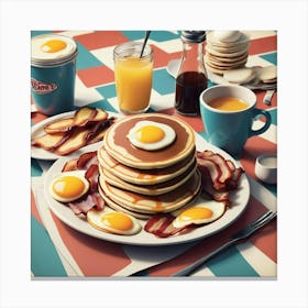 Pancakes And Bacon Canvas Print