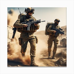 Soldiers In The Desert Canvas Print