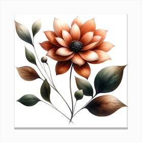 A Flower with leaves Canvas Print