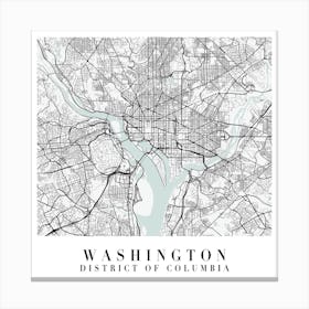 Washington Dc Street Map Minimal Color Square Canvas Print