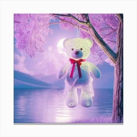 Teddy Bear In The Moonlight 3 Canvas Print