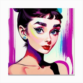 Audrey Hepburn Vintage Palette Canvas Print