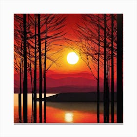 Sunset Over Lake 37 Canvas Print