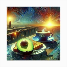 Avocado And Coffee Canvas Print