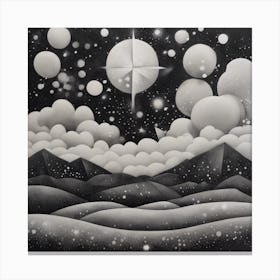 Night Sky With Clouds Canvas Print