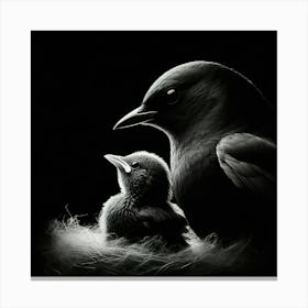 Black And White Bird Canvas Print