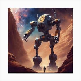 Robot In Space Canvas Print