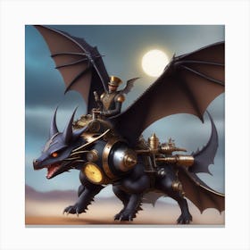 Steampunk Bat Dragon Canvas Print