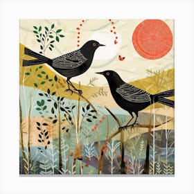 Bird In Nature Blackbird 1 Canvas Print