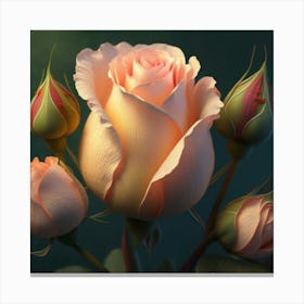 Pink Roses 11 Canvas Print