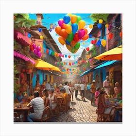 Street Scene In Mexico City Canvas Print