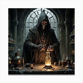 Skeleton In A Laboratory Canvas Print