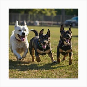 Fun At The Dog Park Canvas Print