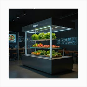 Display Case Of Vegetables Canvas Print