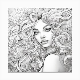 Girl With Curly Hair Canvas Print